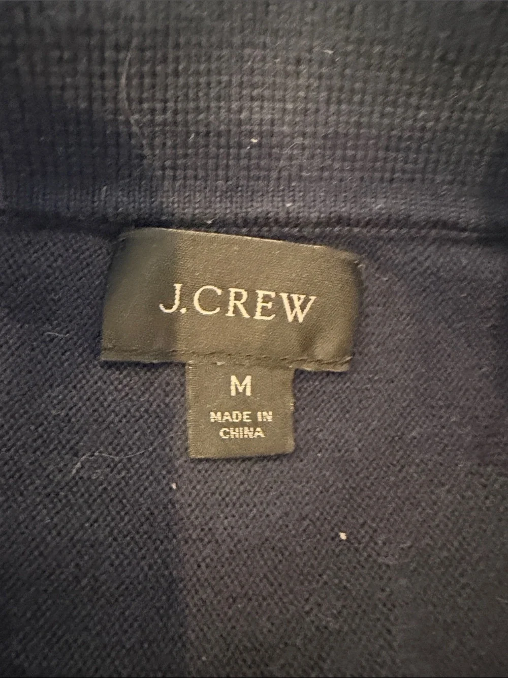 J. Crew Navy Button-Down Shirt with Brown and White Vertical Stripes
